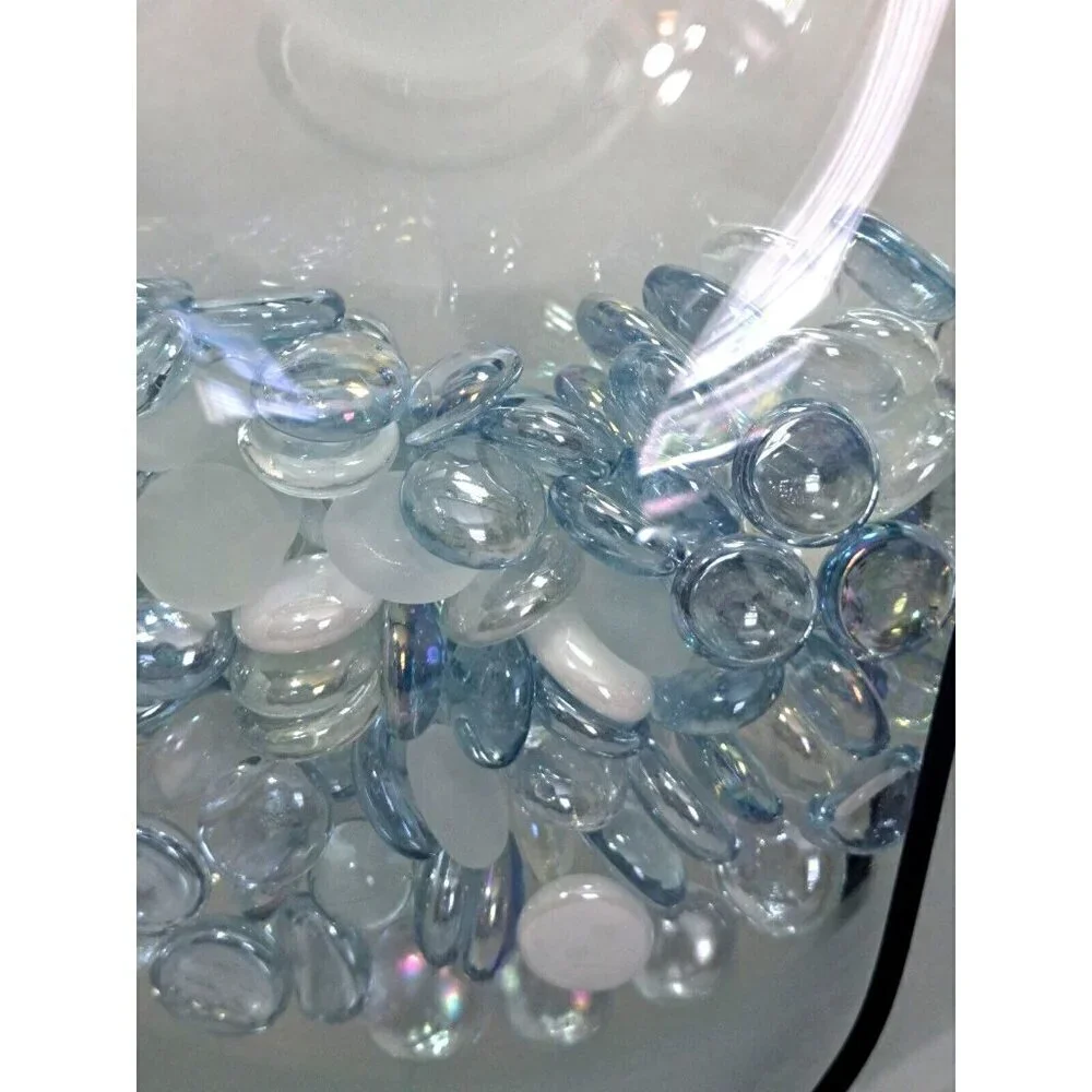 Glass Flower Vase for Artificial Flowers Only or Glass Marbles with Metal Stand